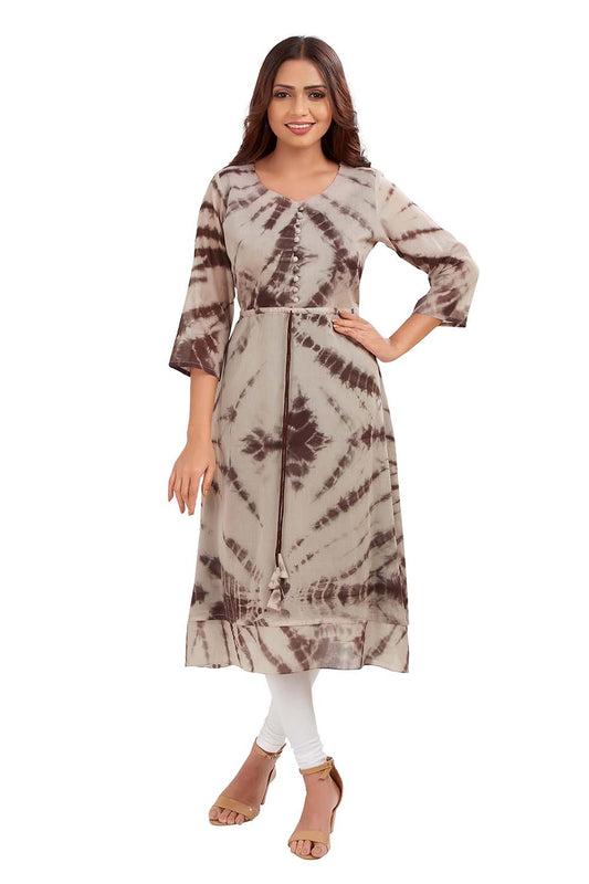 Tie Dye Printed Asymmetric Kurti