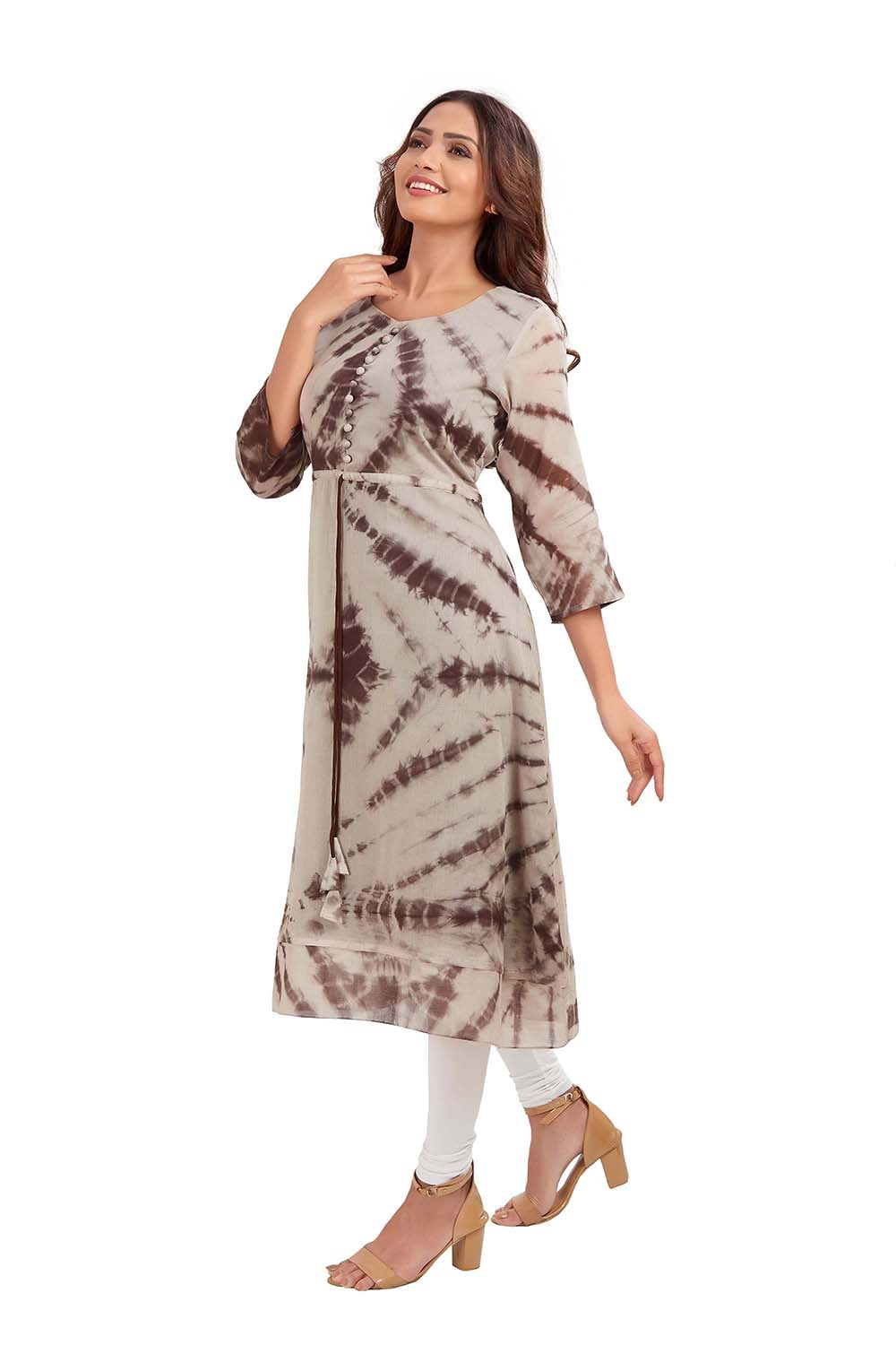 Tie Dye Printed Asymmetric Kurti