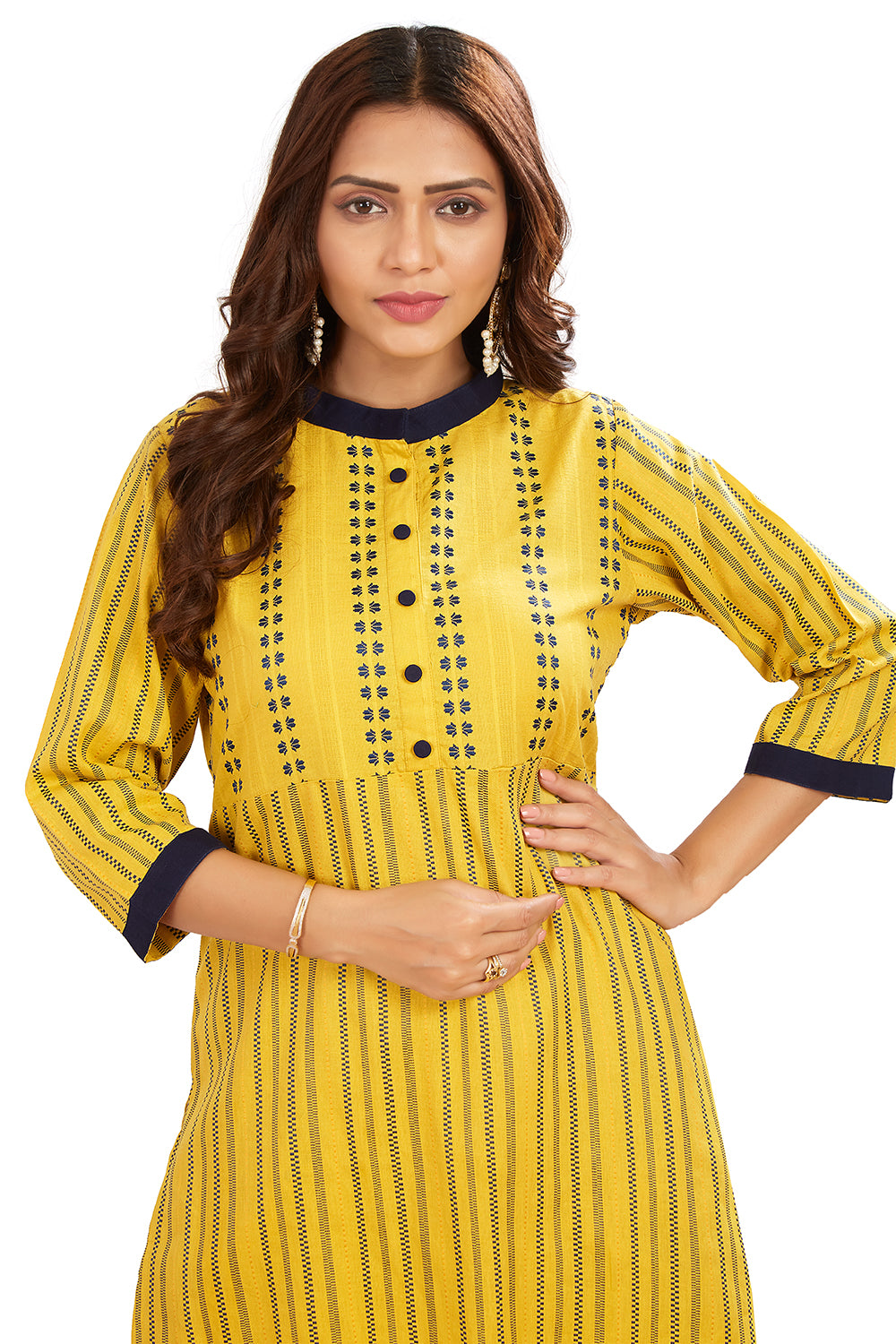 Collar Neck Kurti Set