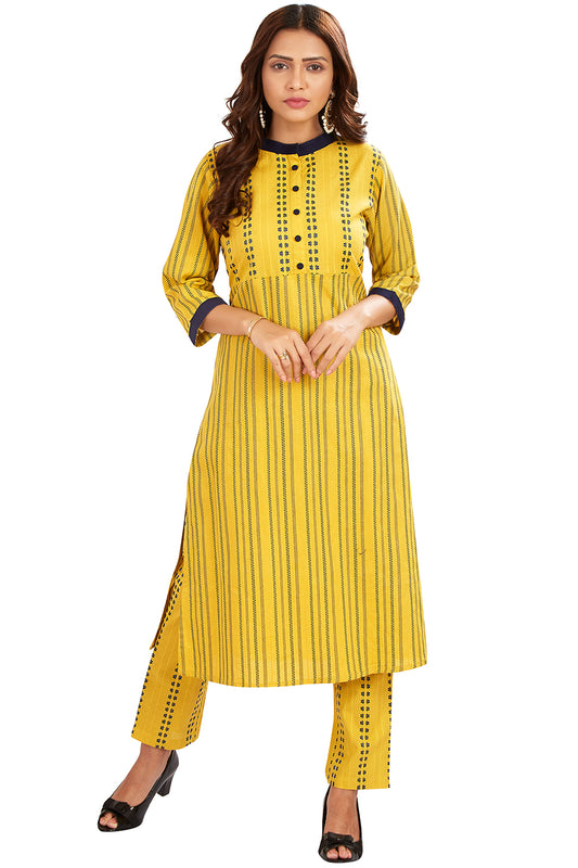 Collar Neck Kurti Set