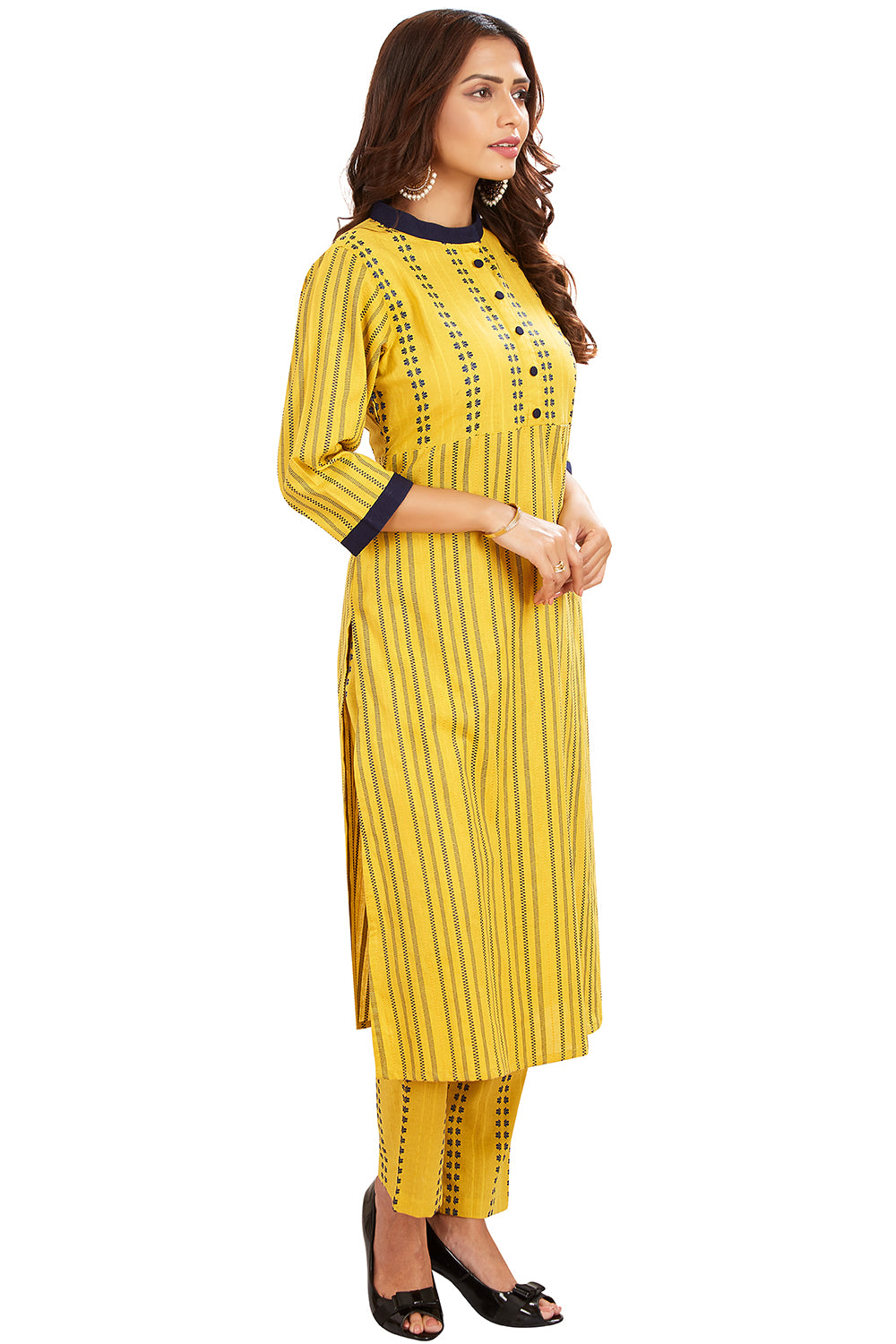 Collar Neck Kurti Set