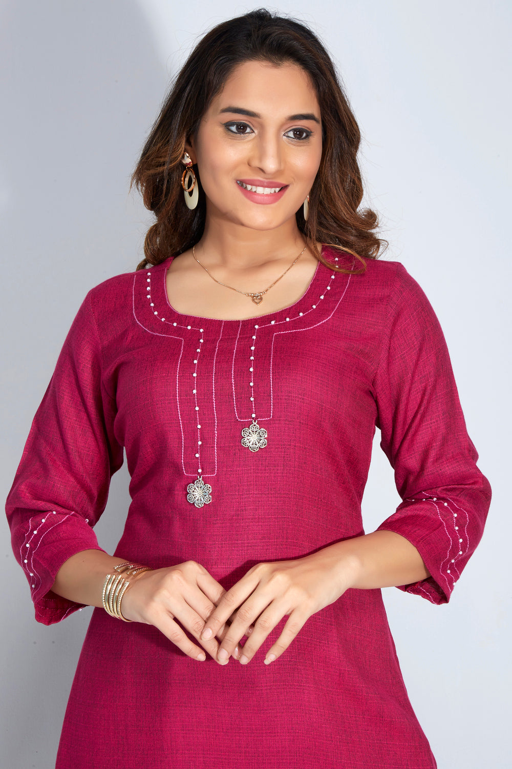 Kurti Set With Printed Dupatta