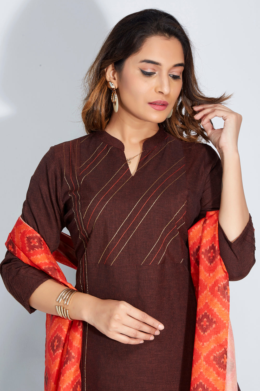 Kurti Set With Printed Dupatta