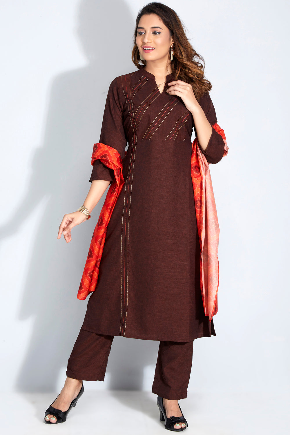 Kurti Set With Printed Dupatta