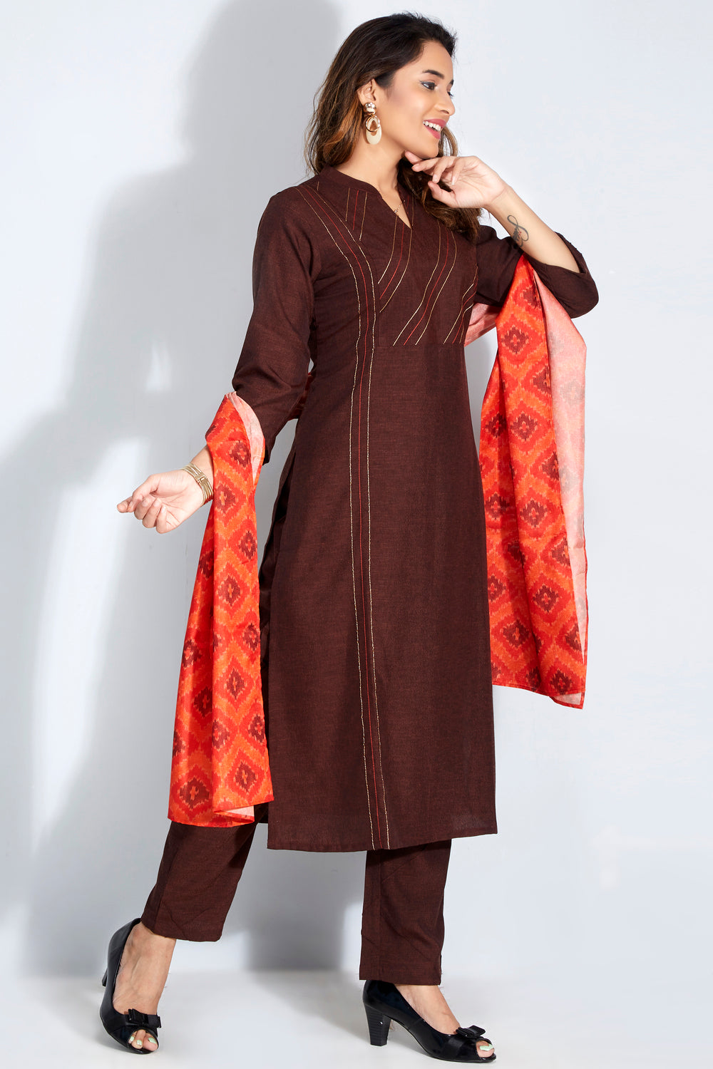 Kurti Set With Printed Dupatta