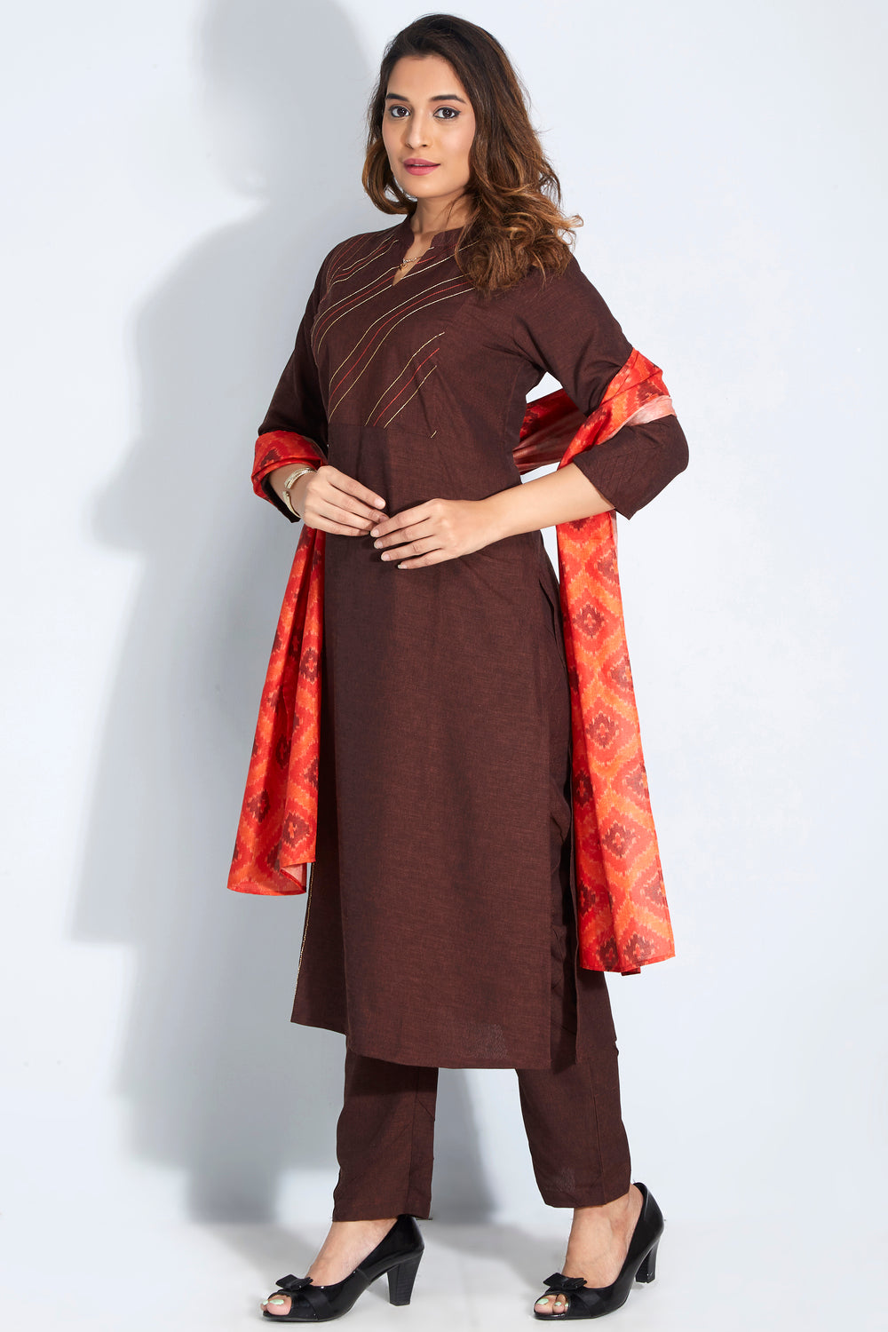 Kurti Set With Printed Dupatta