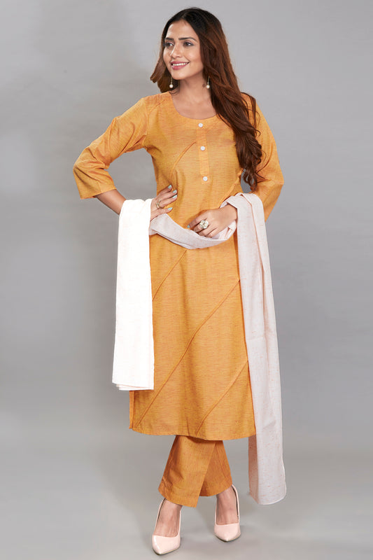 Kurti Set With Off White Color Dupatta