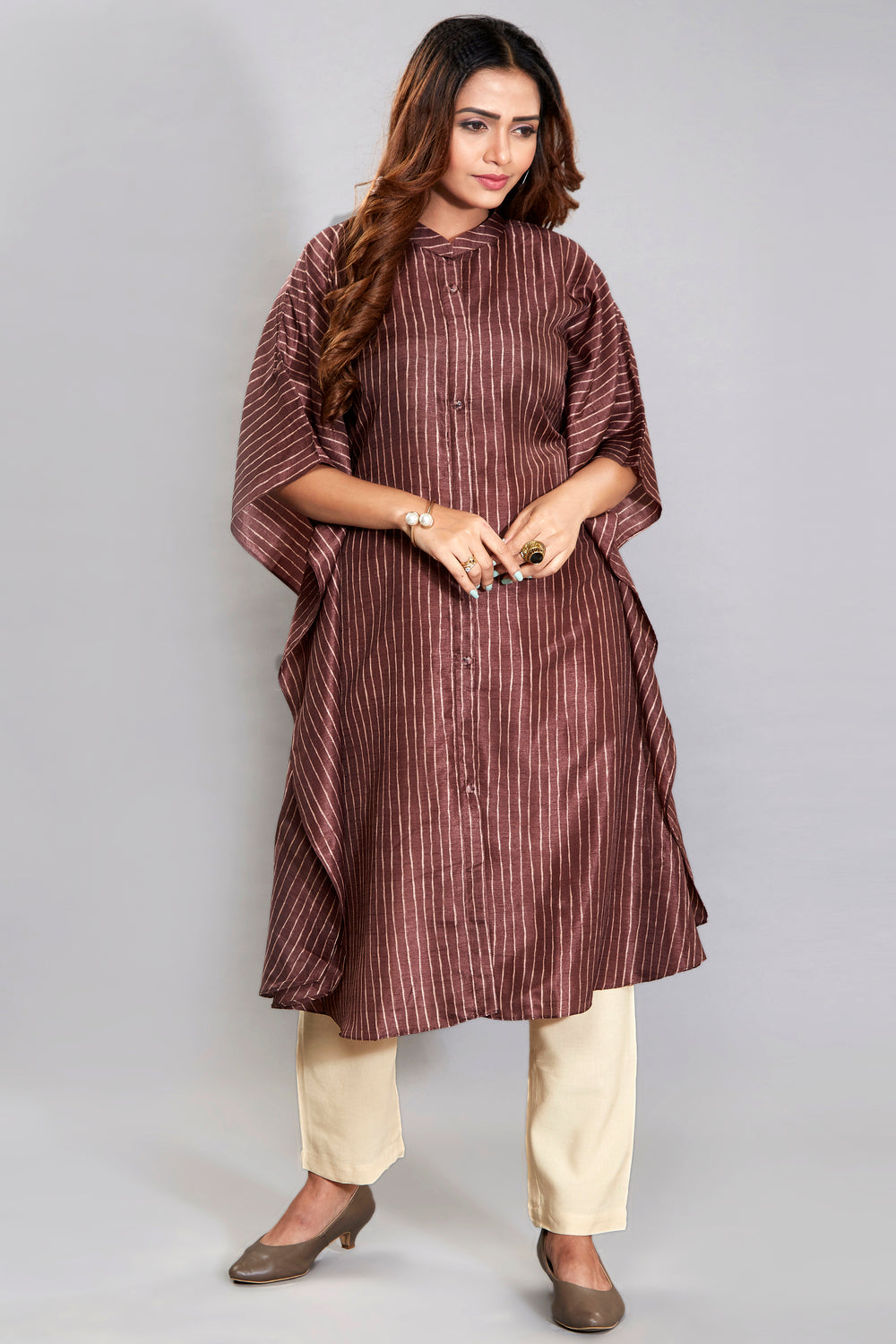 Stripes Printed Kaftan Kurti