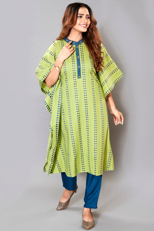 Printed Kaftan Kurti Set