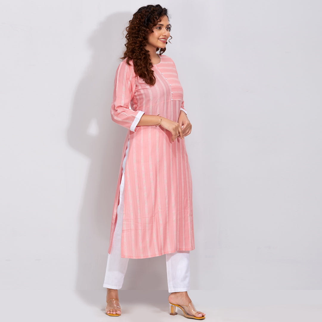 Stripes Printed Kurti Set