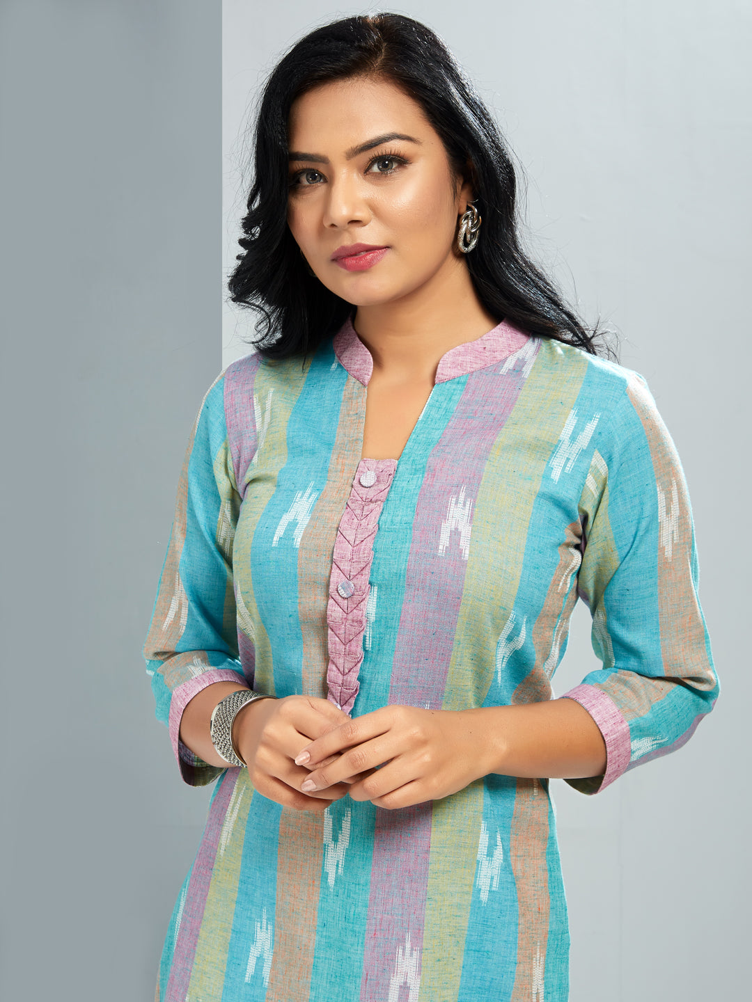 Collar Neck Printed Kurti