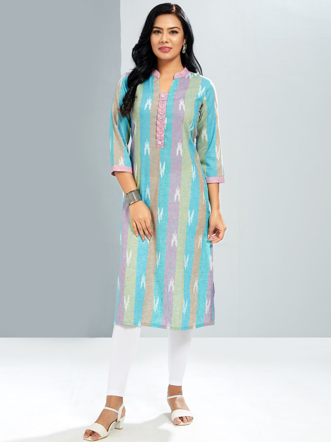 Collar Neck Printed Kurti