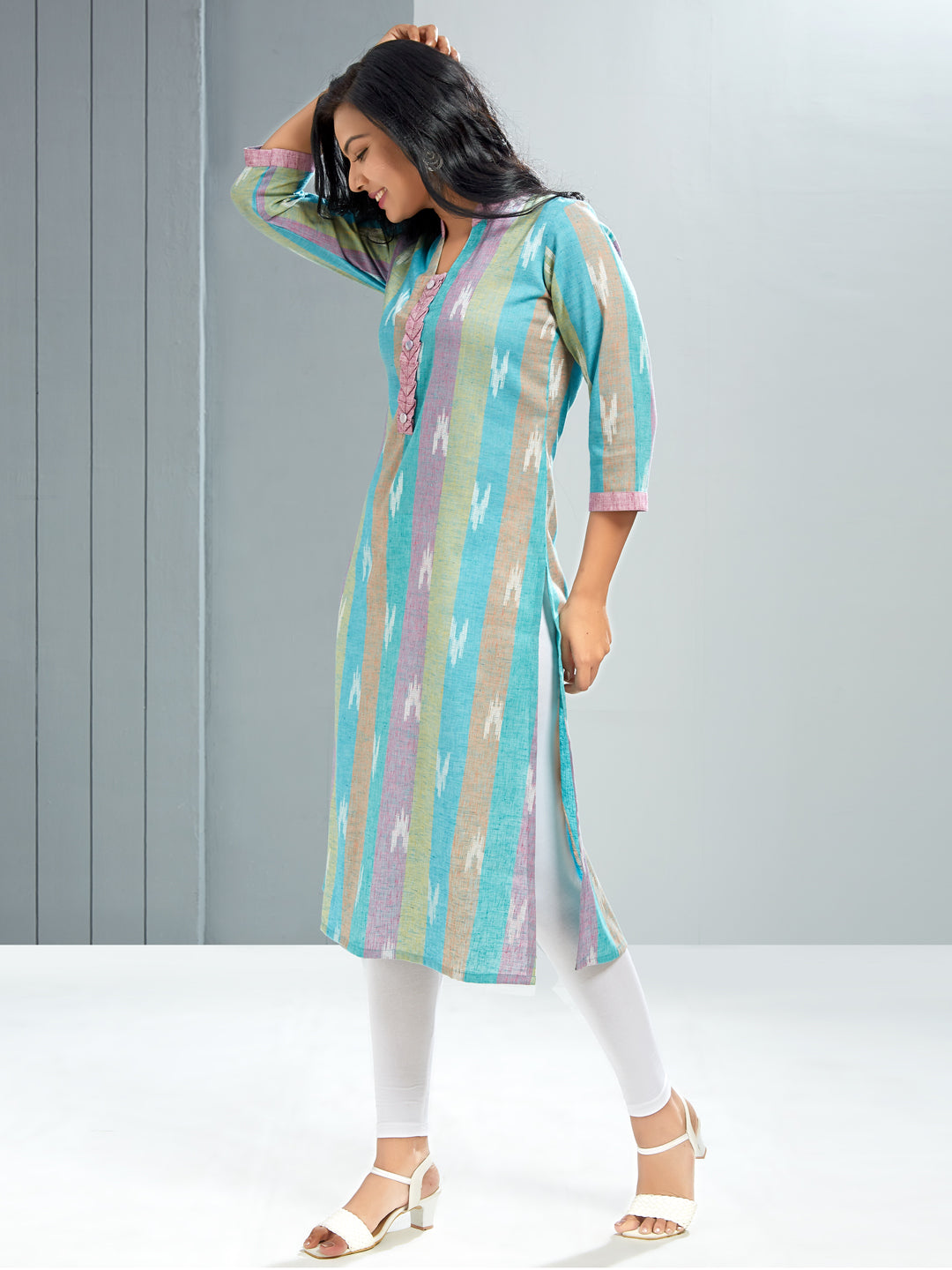 Collar Neck Printed Kurti