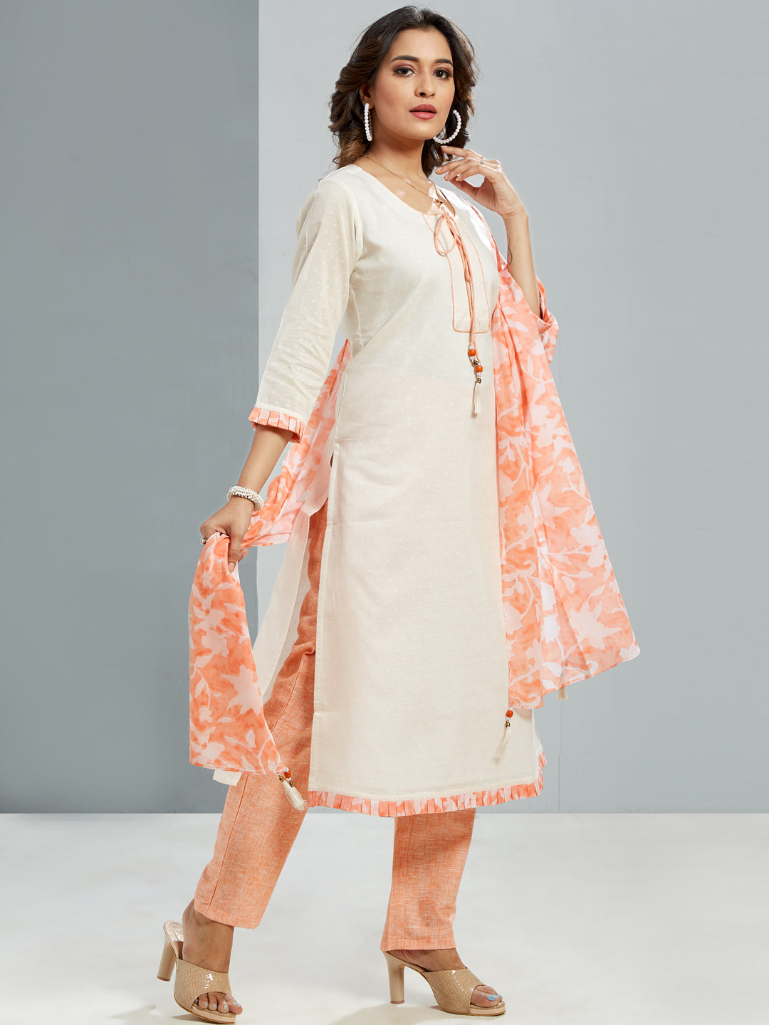 Kurti Set With Printed Dupatta