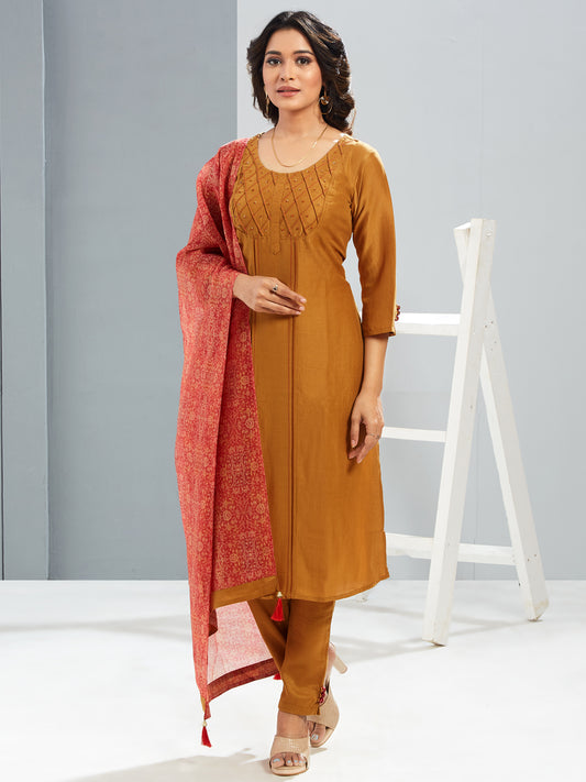 Kurti Set With Printed Dupatta