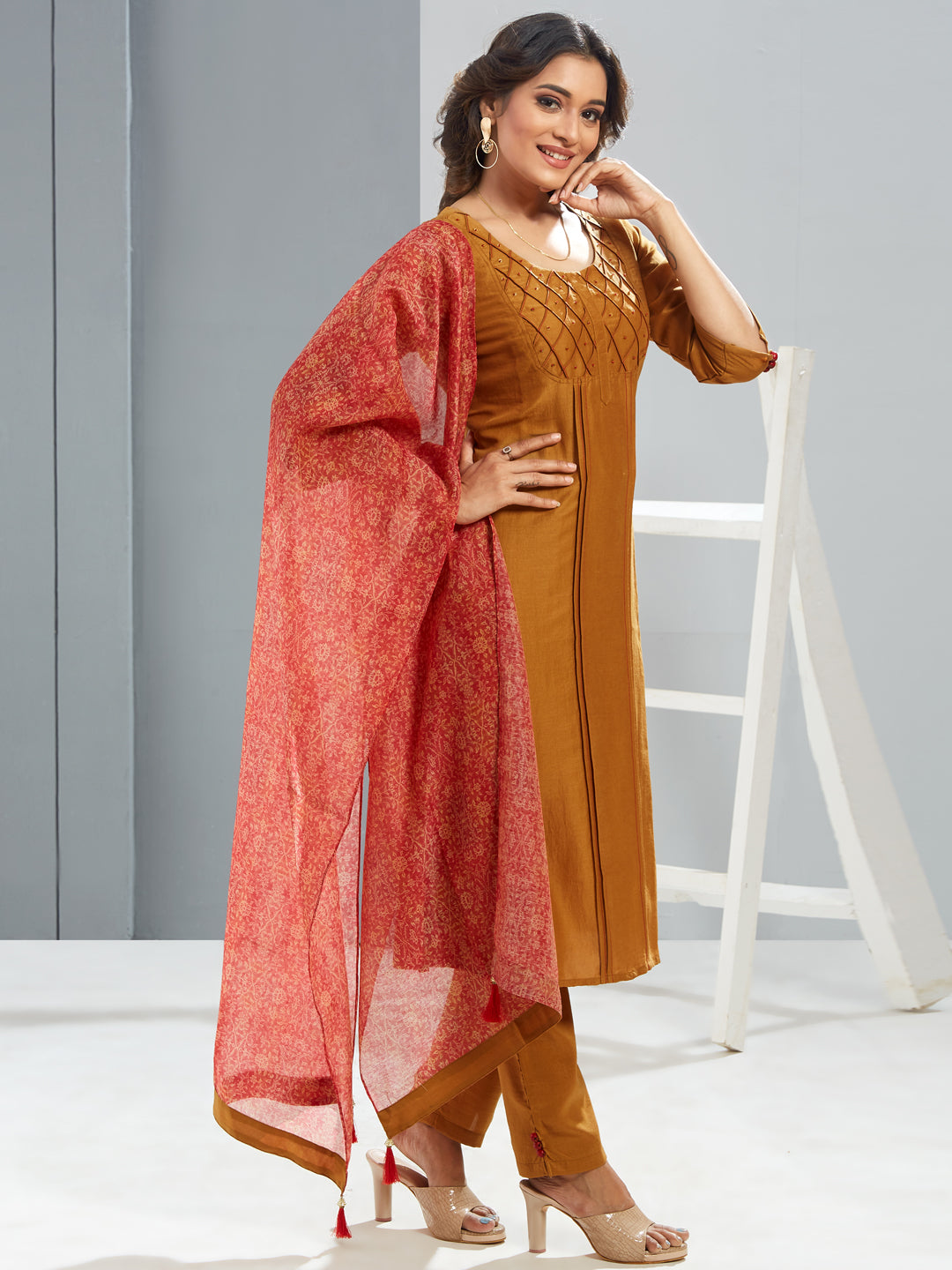 Kurti Set With Printed Dupatta