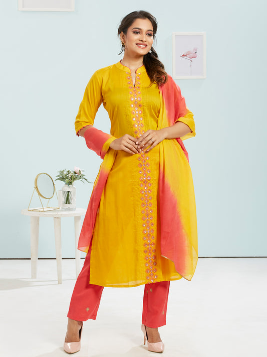 Embroidered Kurti Set