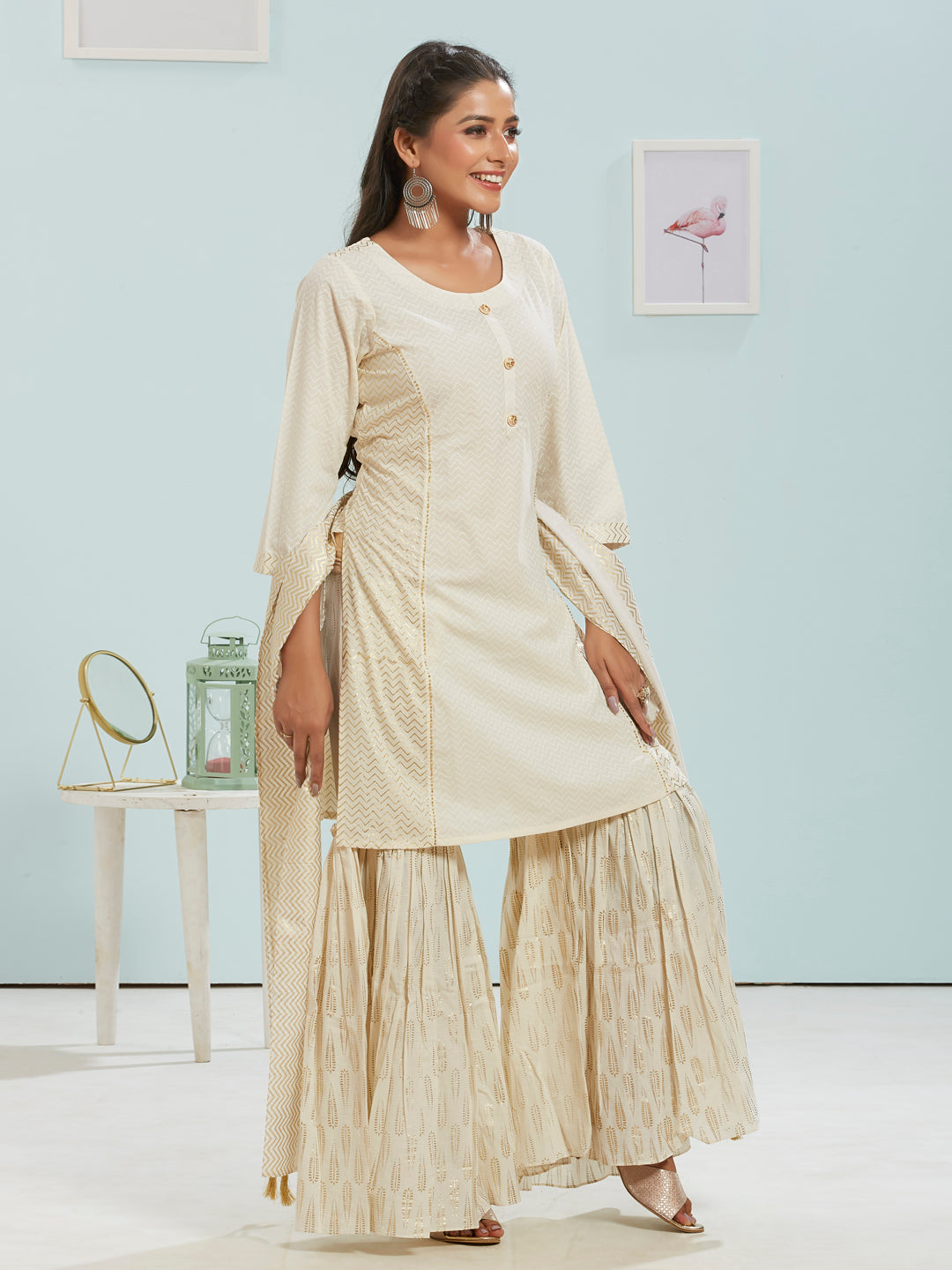 Kurti Set With Gharara And Dupatta