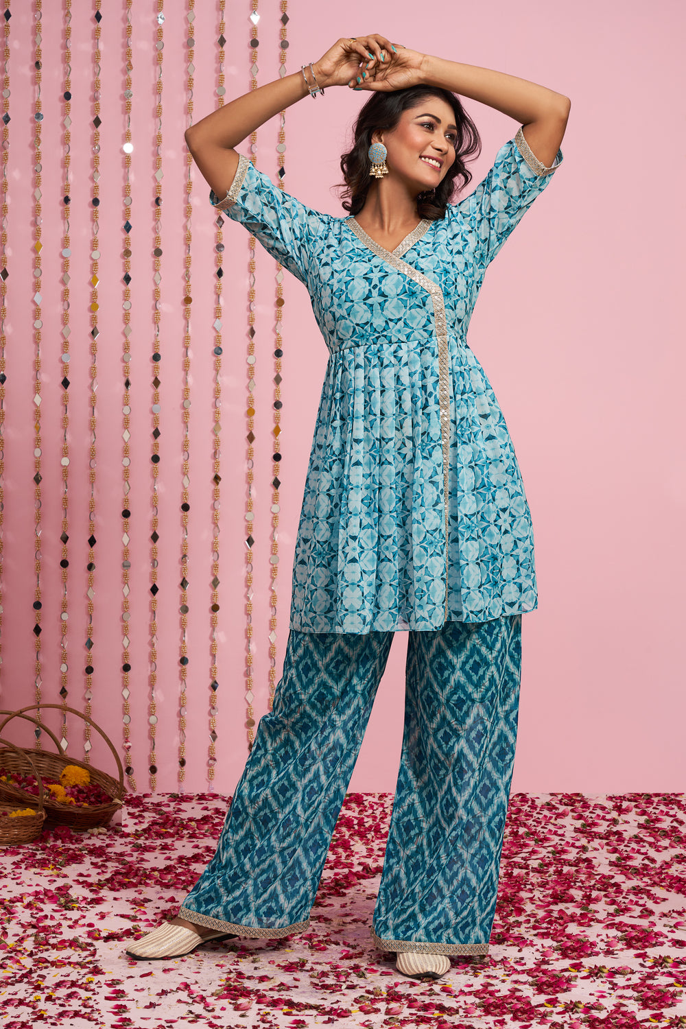 Printed Tunic With Palazzo Pants