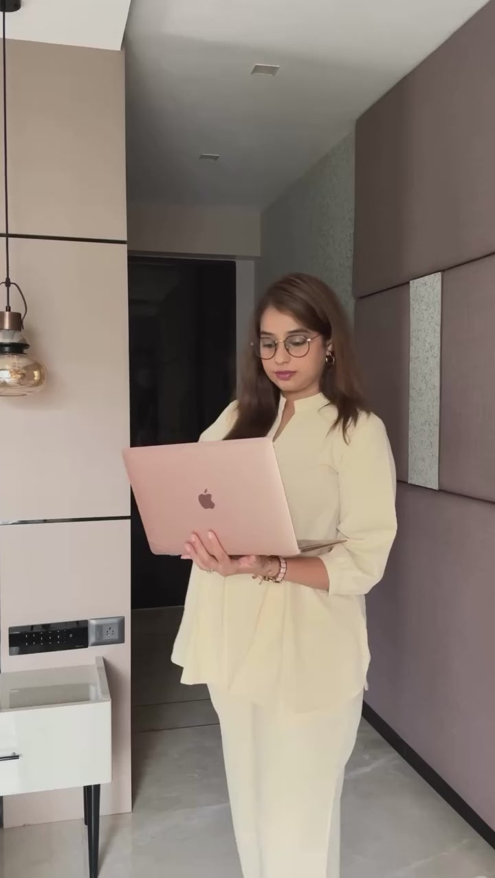 Textured Office Wear Co-ord Set Beige