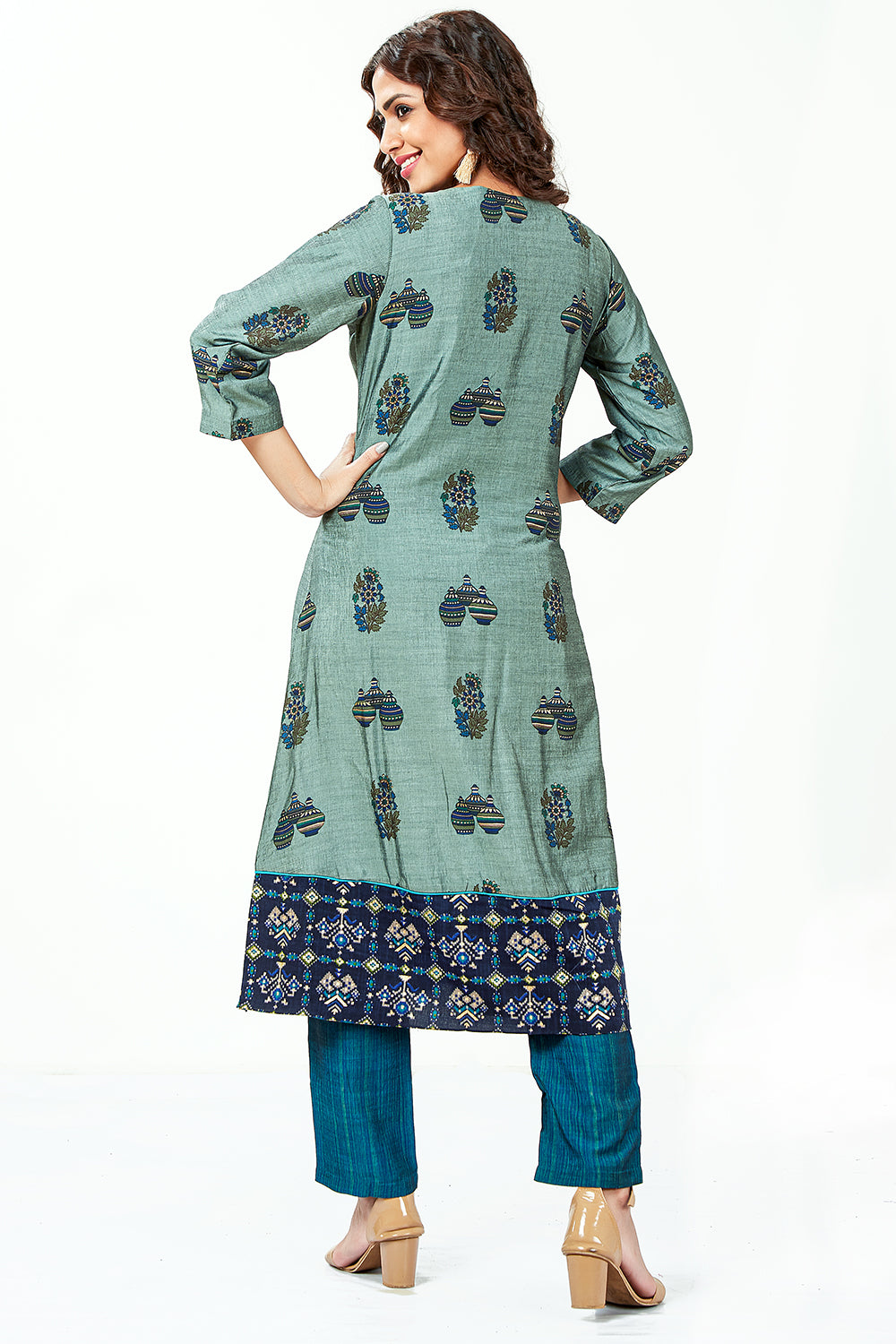 Foil Printed Kurti Set