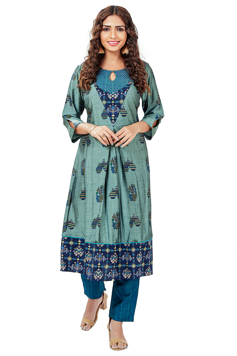 Foil Printed Kurti Set