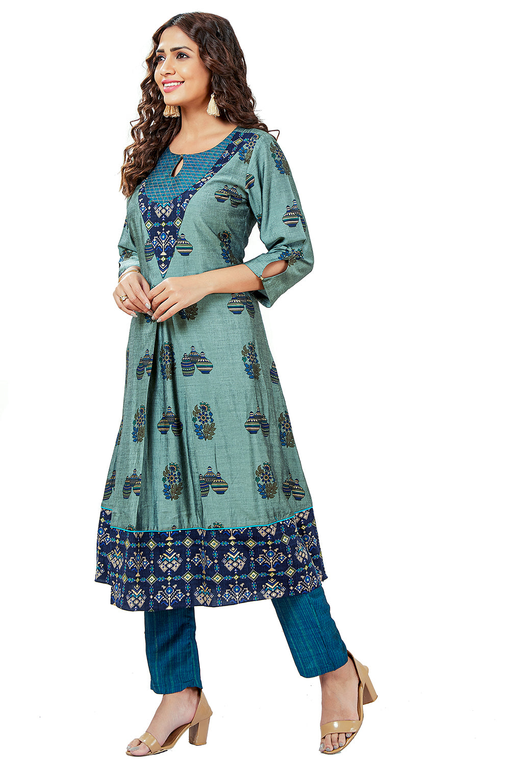 Foil Printed Kurti Set