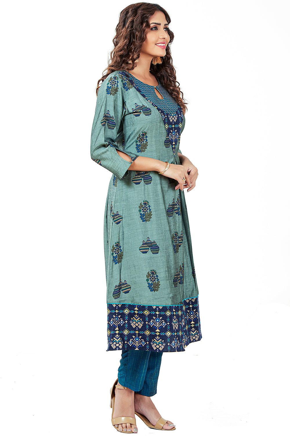 Foil Printed Kurti Set