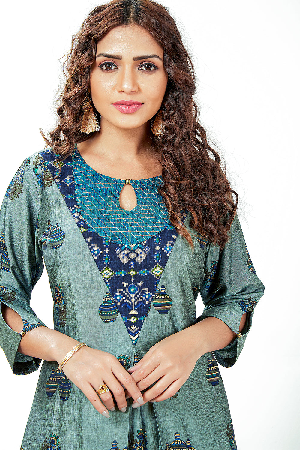 Foil Printed Kurti Set