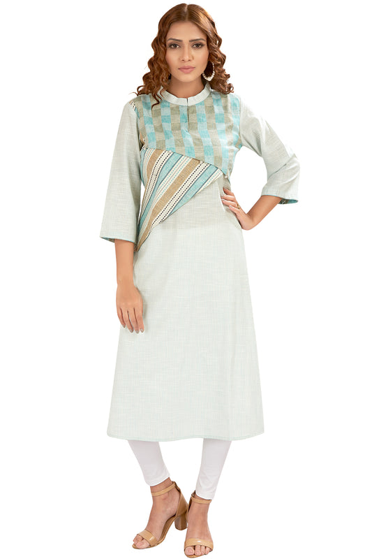 Checkered Patch Work Kurti