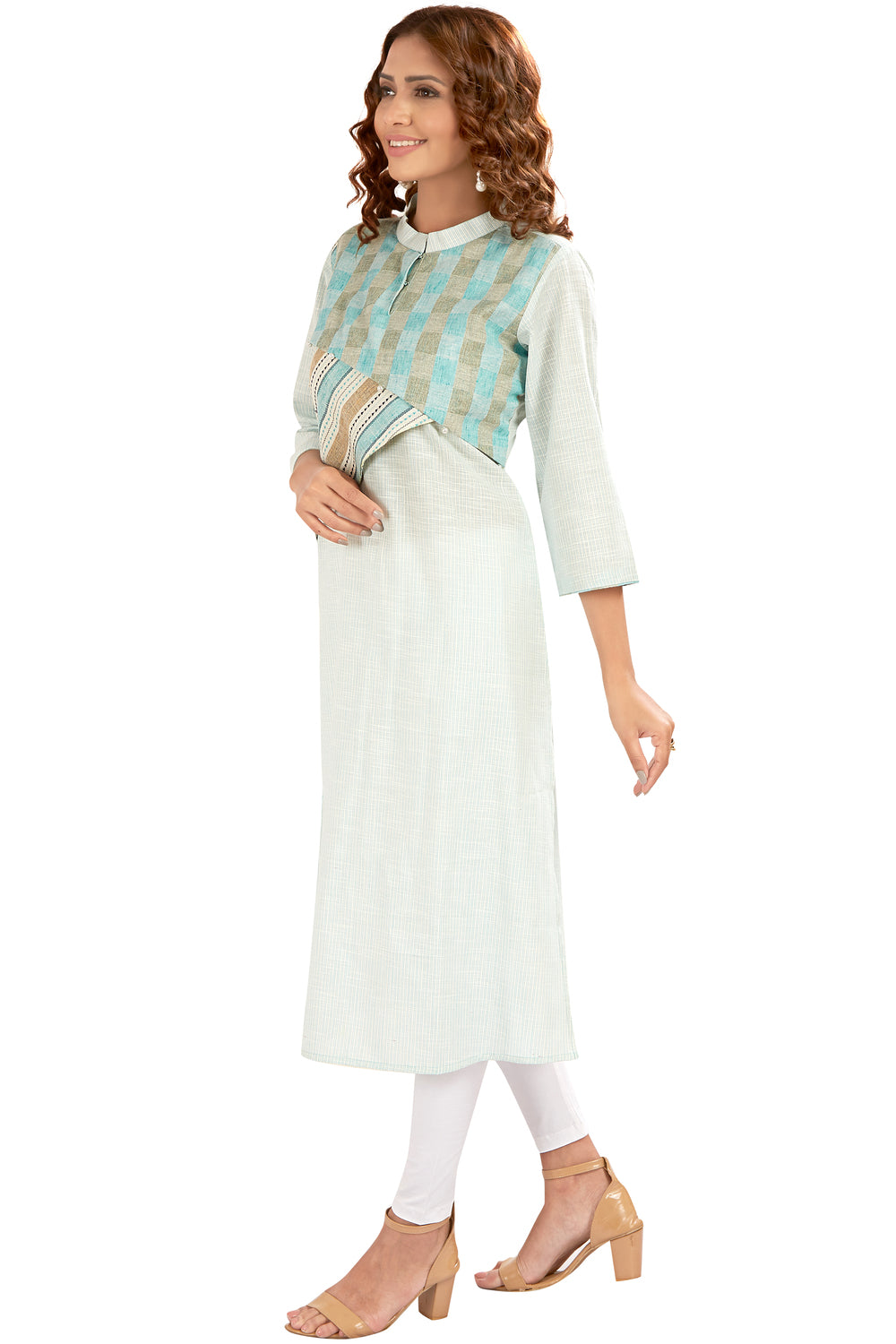 Checkered Patch Work Kurti