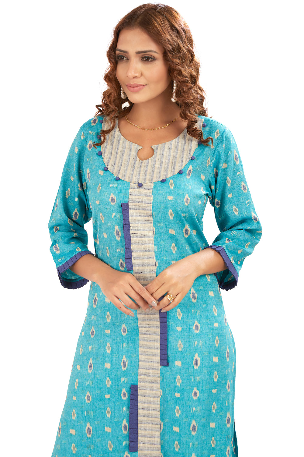 Pleat Detail Printed Kurti