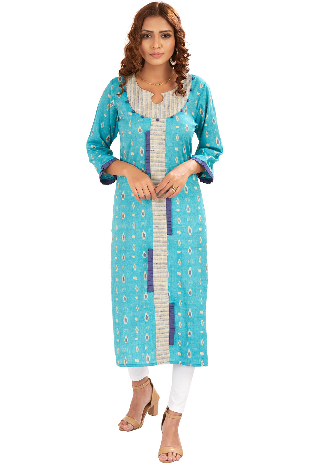 Pleat Detail Printed Kurti