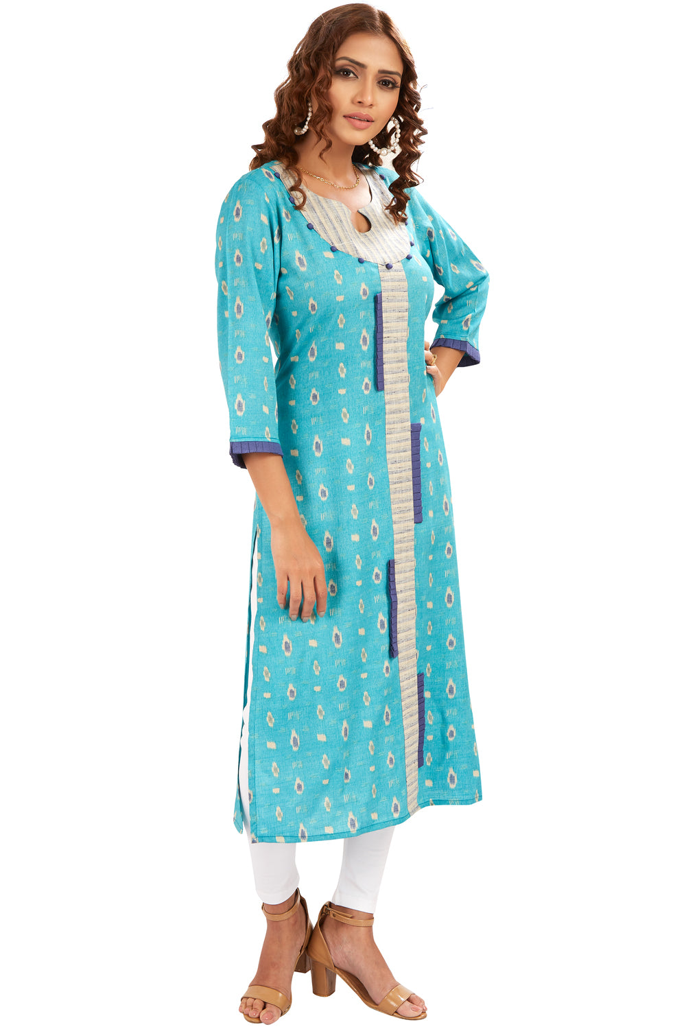 Pleat Detail Printed Kurti