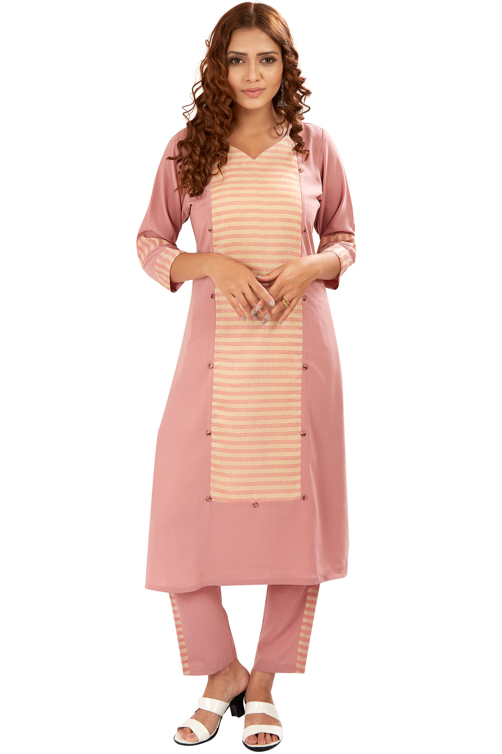 Stripes Printed Kurti Set