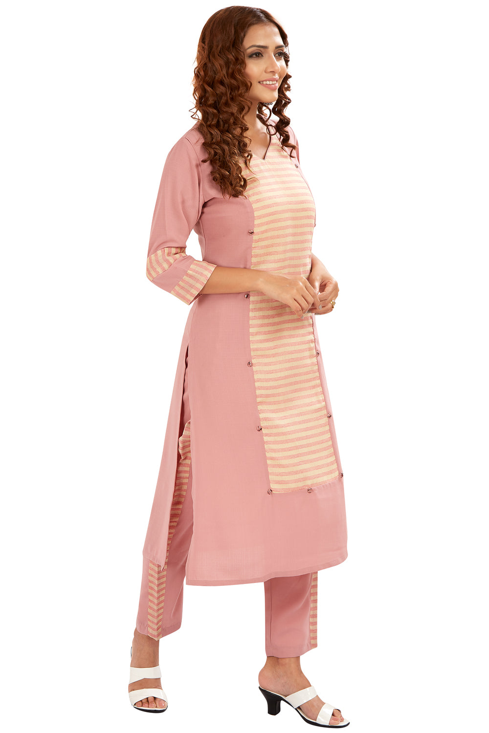 Stripes Printed Kurti Set