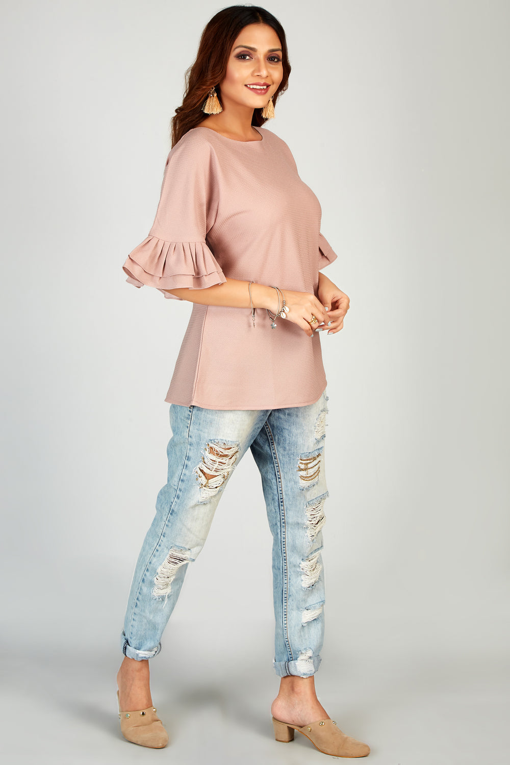 Playful Tunic In Mauve Colour