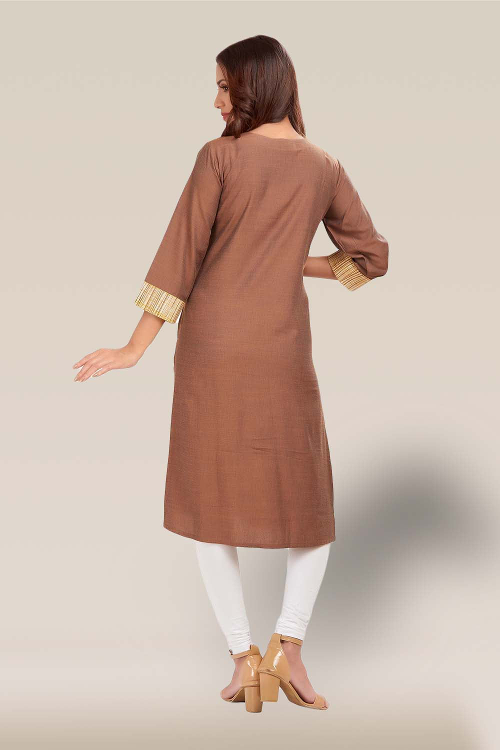 Plain Cotton Blend Kurti Set