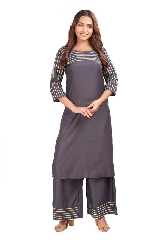 Smart Casual Plazzo Kurti Set