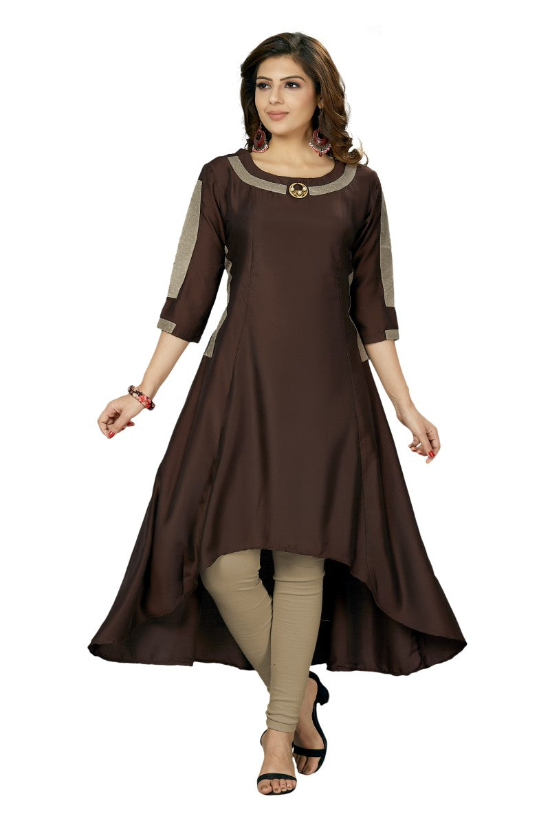 High Low Kurti In Paper Silk