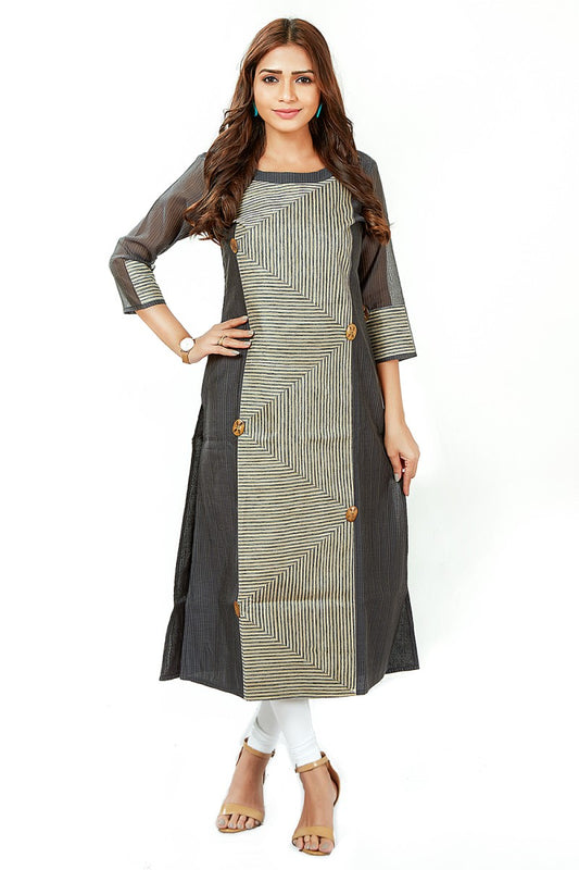 Geomentrical Printed Kurti In Chanderi