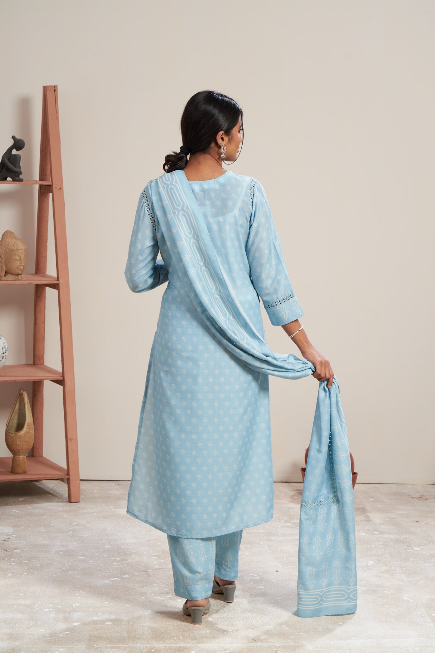 Printed Kurti Set With Dupatta