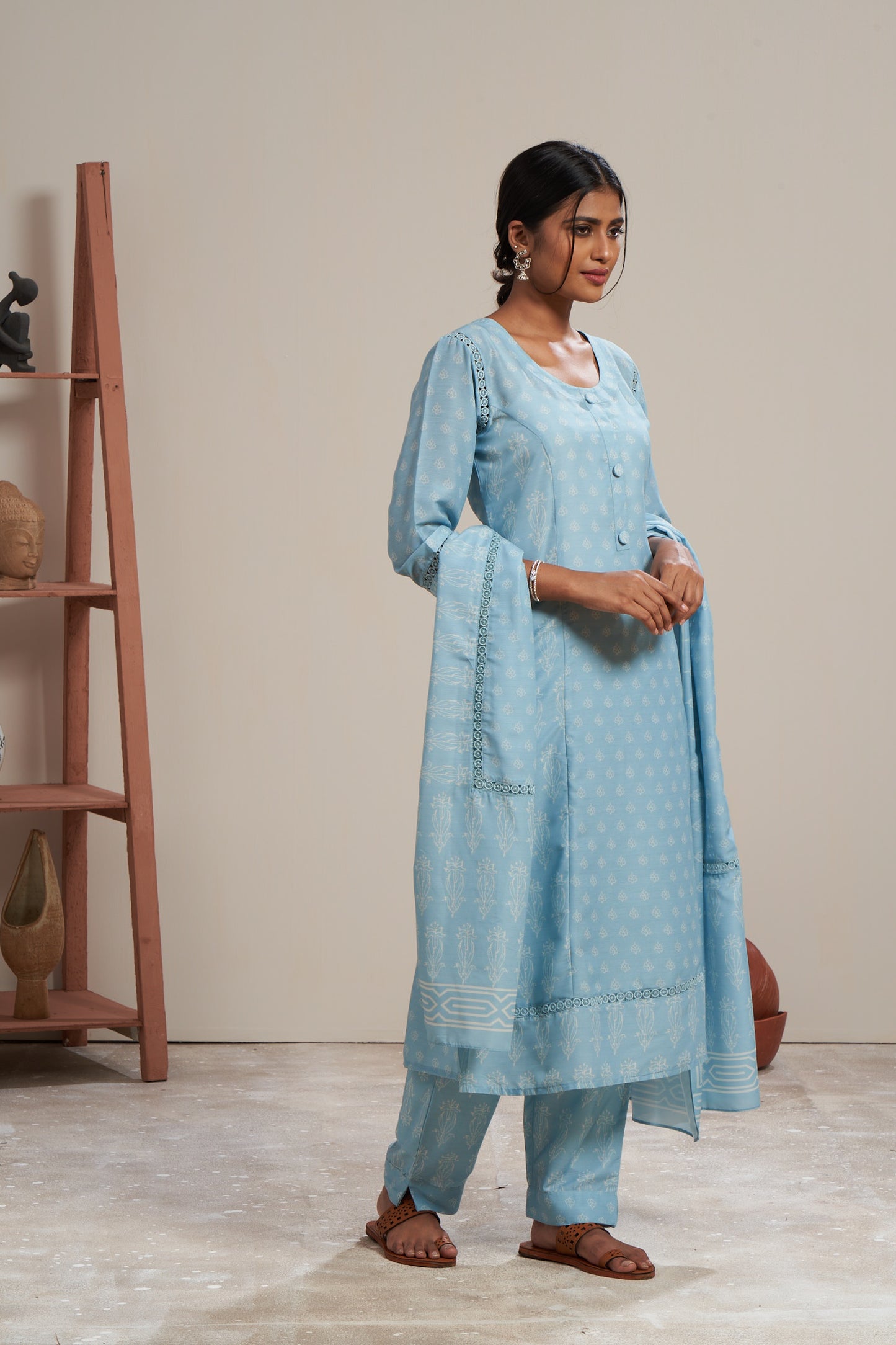 Printed Kurti Set With Dupatta