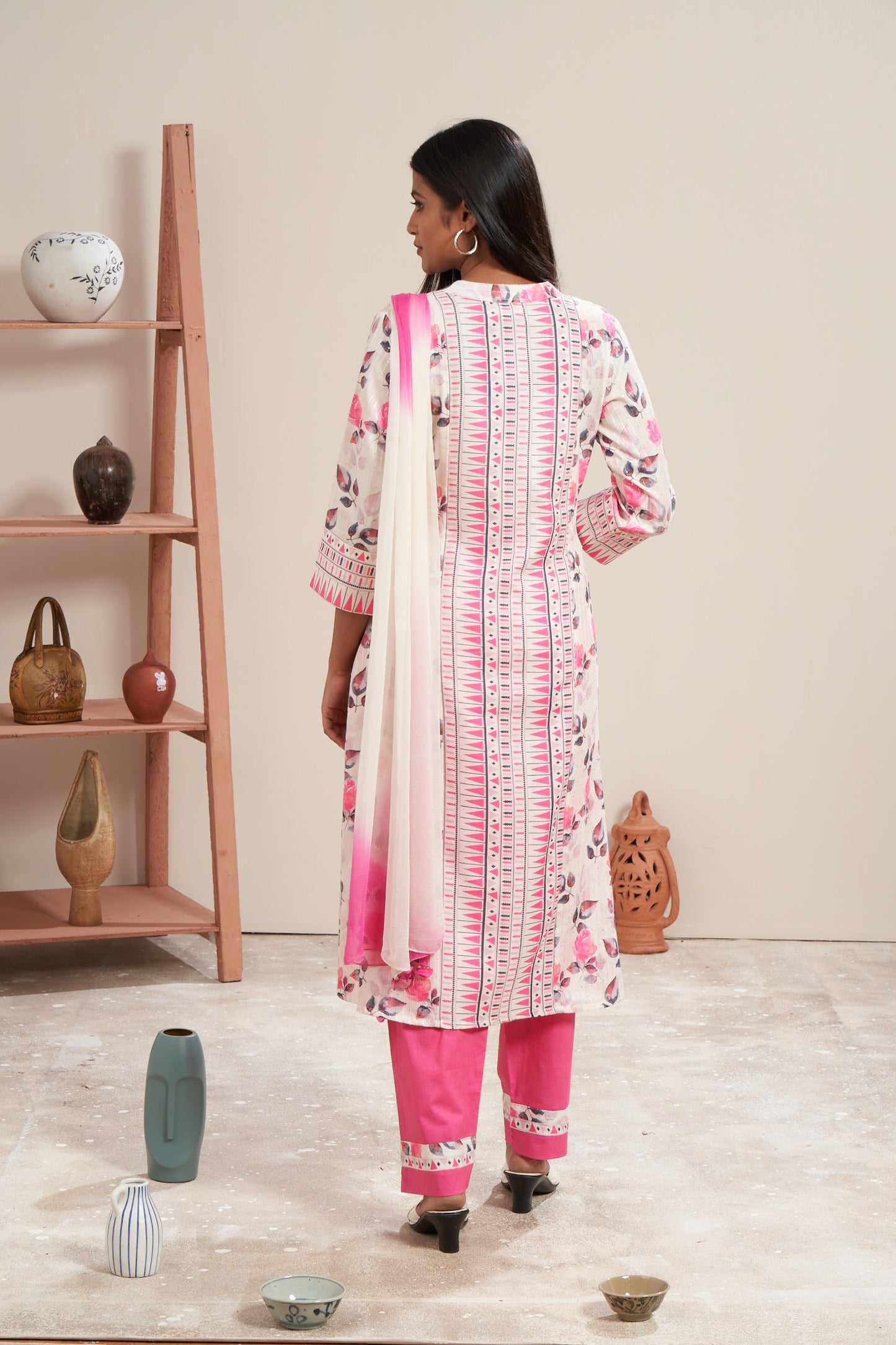 Floral Printed Kurti Set With Dupatta