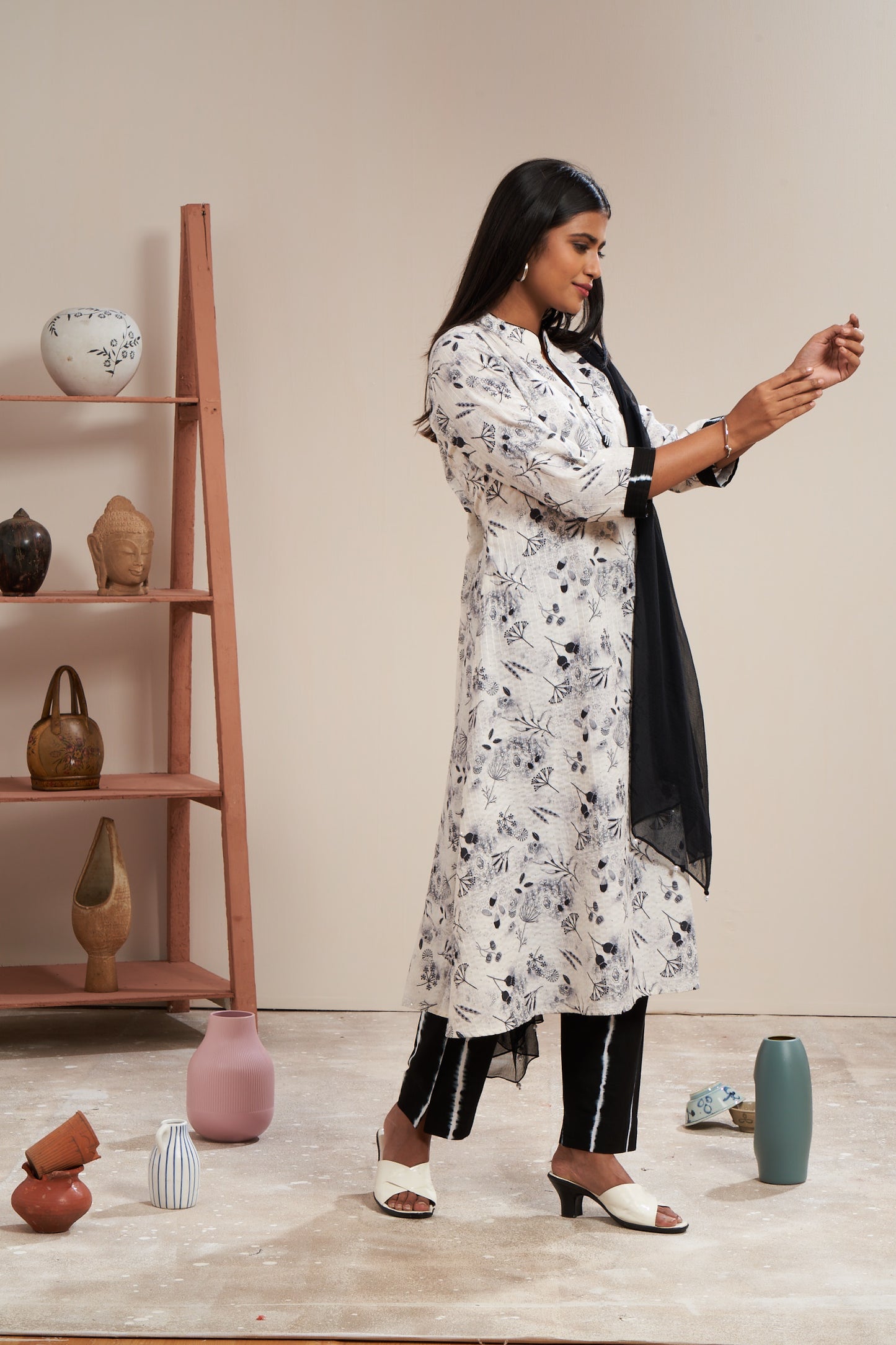 Office Wear Printed Kurti Set With Dupatta