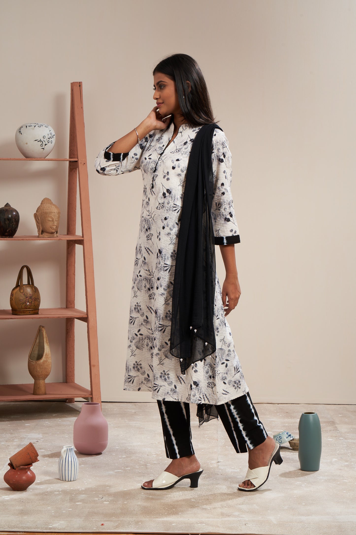 Office Wear Printed Kurti Set With Dupatta