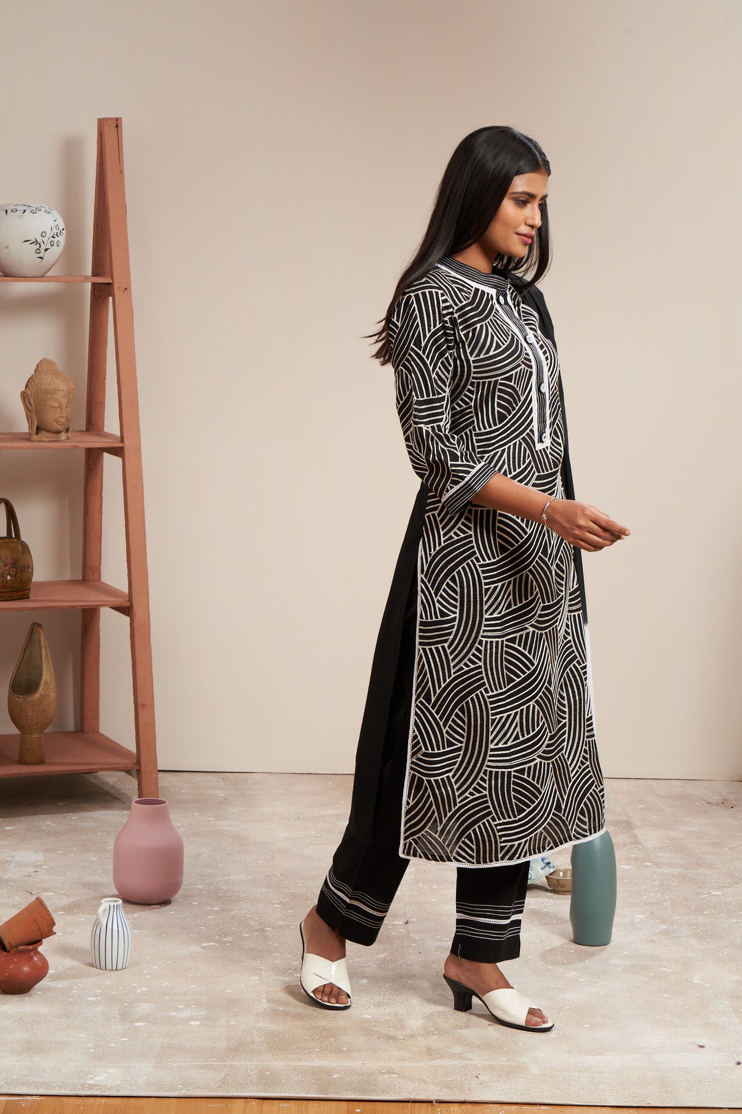 Embroidered Kurti Set With Dupatta