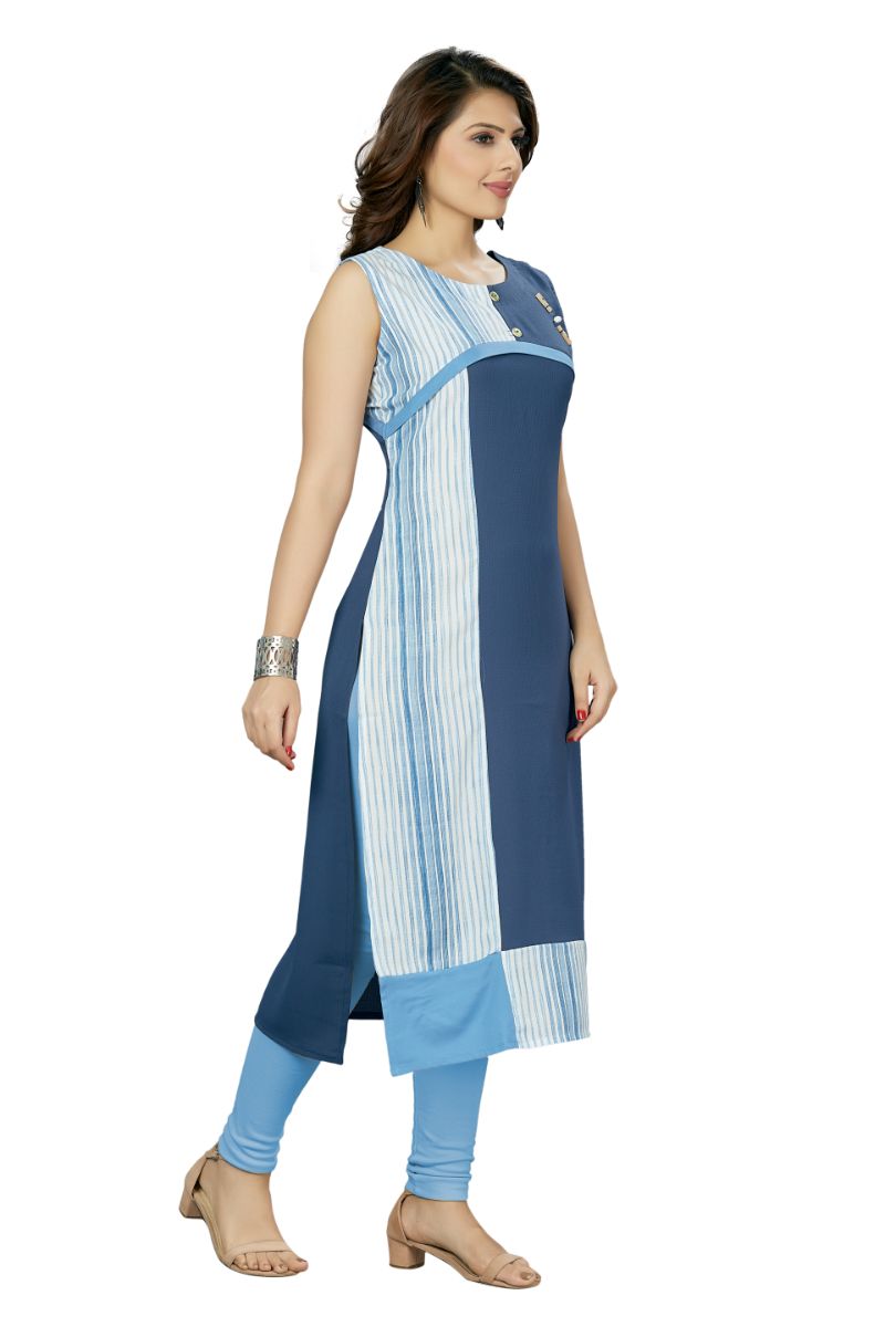 Office Wear Smart Casual Plain Straight Kurti