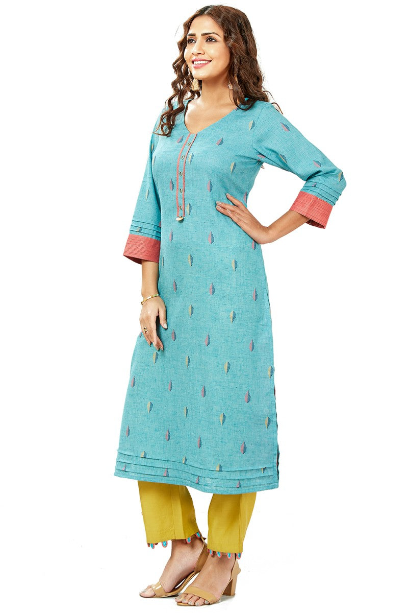 Simple Printed Kurti Pant Set