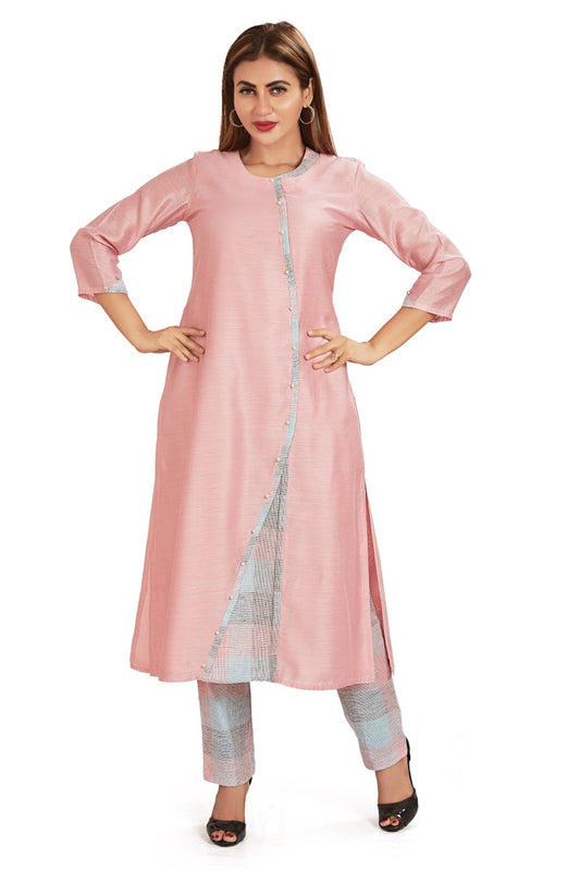 Simply Designed Plain Kurti With Pant